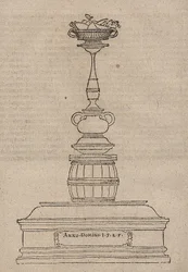 Verziertes Grabmal für einen Trunkenbold